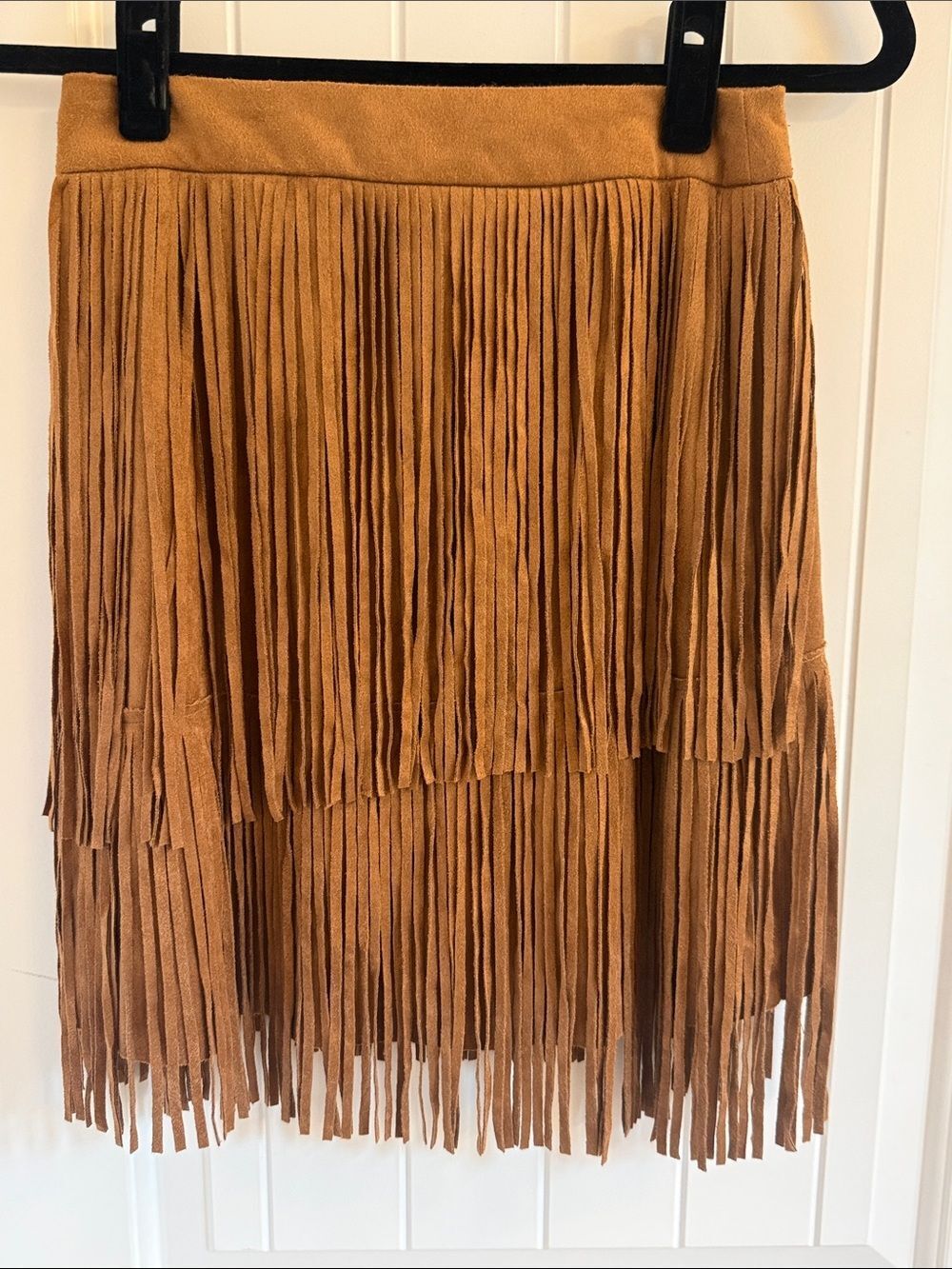 Tan Fringe Suede Blue B. Skirt Small BNWT - Picture 3 of 6